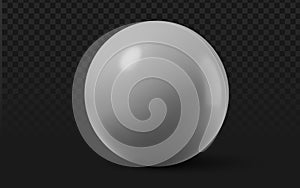 Shiny White 3D Sphere â Minimalist Vector Element with Subtle Reflections for Modern Designs