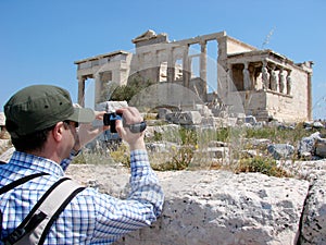 Filming the Erecthion in Athens