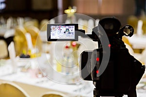 Filming of the event. Videography. Served tables in the Banquet hall