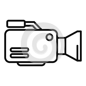 Filmmaker camera icon outline vector. Film production