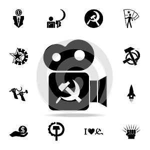 films of the USSR icon. Detailed set of communism and socialism icons. Premium graphic design. One of the collection icons for