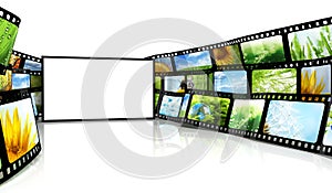 Filmstrip with blank TV