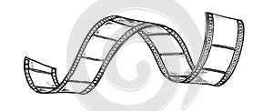 Filmstrip For Cinema Projector Monochrome Vector