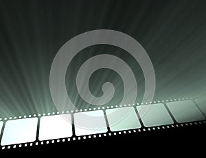 Tira de película una película brillante la luz brotes 