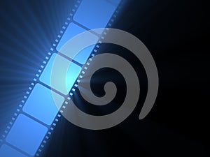 Filmstreifen ein Film Blau das licht Schübe 