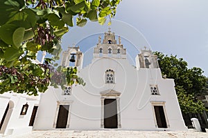 FILOTI, GREECE - MAY 2018: Filoty old church on Naxos island in Greece