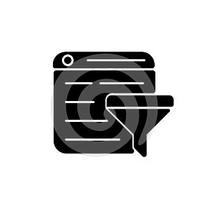 Filter bubble black glyph icon