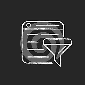 Filter bubble chalk white icon on dark background