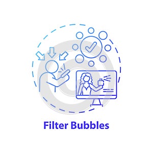 Filter bubbles concept icon