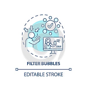 Filter bubbles concept icon