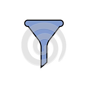 Filter button web shape icon, filtering symbol, funnel sign