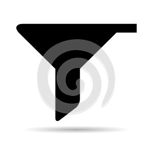 Filter button web shape shadow icon, filtering symbol, funnel sign vector illustration