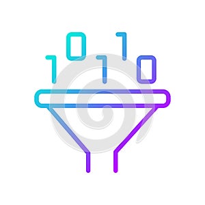 Filter for data mining gradient linear vector icon