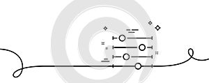 Filter line icon. Control bar sign. Continuous line with curl. Vector