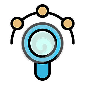 Filter search magnifier icon vector flat