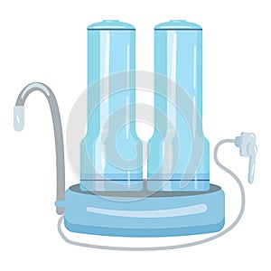 Filter system icon cartoon vector. Water purification
