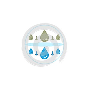 Filter water dirty to clean. Vector icon template