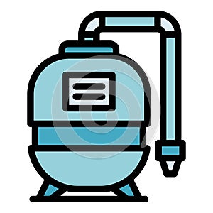 Filter water pump icon color outline vector