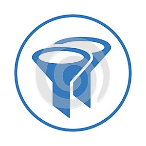 Filtering, filters, restriction, stricture icon. Blue vector design.