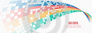 Filtering machine algorithms. Big data visualization. Information analytics concept. Sorting data. Vector Waves technology