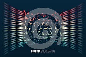Filtering machine algorithms. Sorting data. Vector technology background. Big data visualization. Information analytics concept.