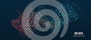 Filtering machine algorithms. Wide Big data visualization. Information analytics concept. Sorting data. Vector technology