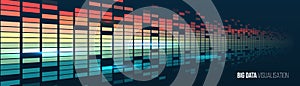 Filtering machine algorithms. Wide Big data visualization. Information analytics concept. Sorting data. Vector technology