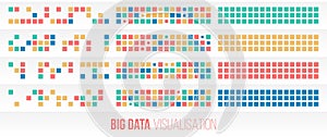 Filtering machine algorithms. Wide Big data visualization. Information analytics concept. Sorting data. Vector technology