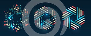 Filtering machine algorithms. Wide Big data visualization. Information analytics concept. Sorting data. Vector technology