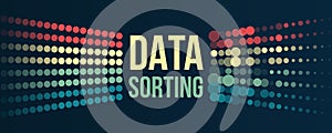 Filtering machine algorithms. Wide Big data visualization. Information analytics concept. Sorting data. Vector technology
