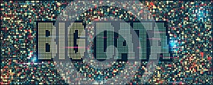Filtering machine algorithms. Wide Big data visualization. Information analytics concept. Sorting data. Vector technology