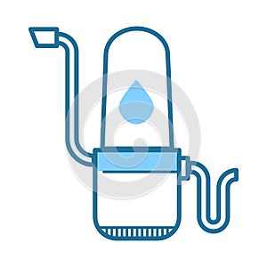 Filtering water in house plumbing, filtration and purification isolated icon