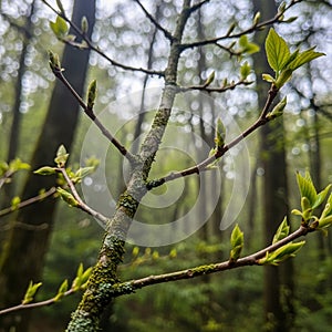 Filters through the canopy, highlighting the textures and verdancy