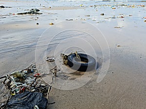 Pollution on Mumbai Versova beach endangering marine life