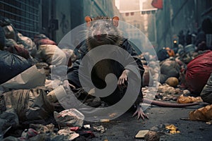 Filthy Rats street dirty. Generate Ai