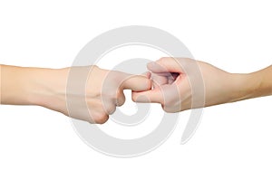 Fimale hands in shape of lock