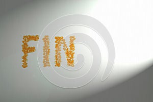 Fin Spotlight End of Movie Title Card with Popcorn