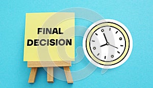 Final decision is shown using the text