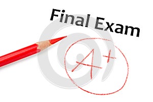 Final exam marked with A+