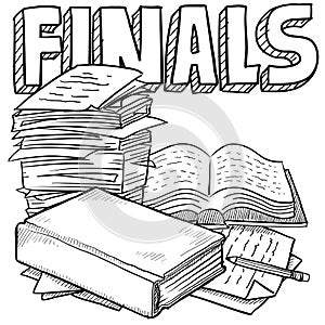 Final exams sketch photo