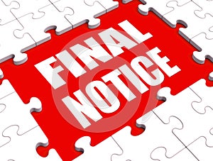 Final Notice Puzzle Shows Last Reminder