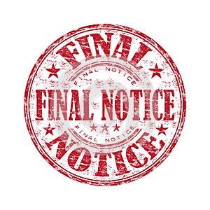 Final notice rubber stamp