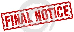Final notice stamp