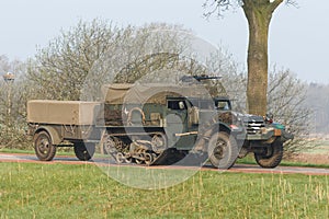 M3 halftrack advancing to Groningen, the Netherlands