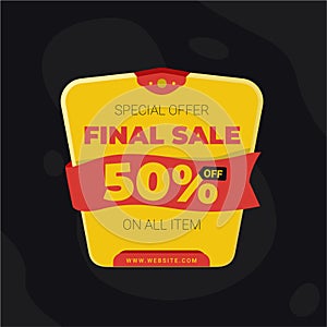 Final sale background banner discount 50% off premium vector