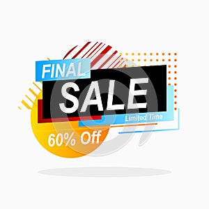 Final sale banner promotion with geometric shape for advertisement