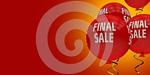 Final Sale Red Banner with Balloons