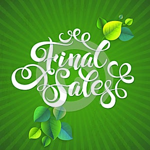 Final sales summer promotion calligraphical