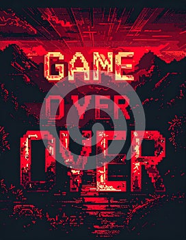 Retro Game Over Glitch Screen