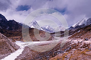 Final stretch of Everest Base Camp trail from Thokla Pass